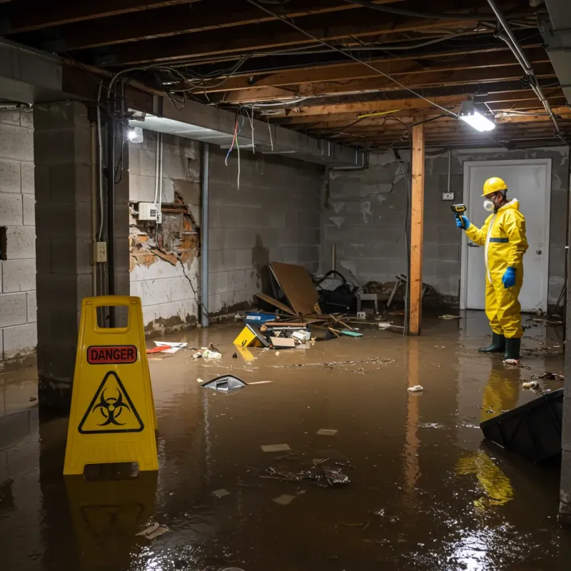 Flooded Basement Electrical Hazard in Midway, AR Property