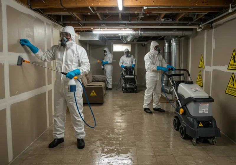 Basement Moisture Removal and Structural Drying process in Midway, AR